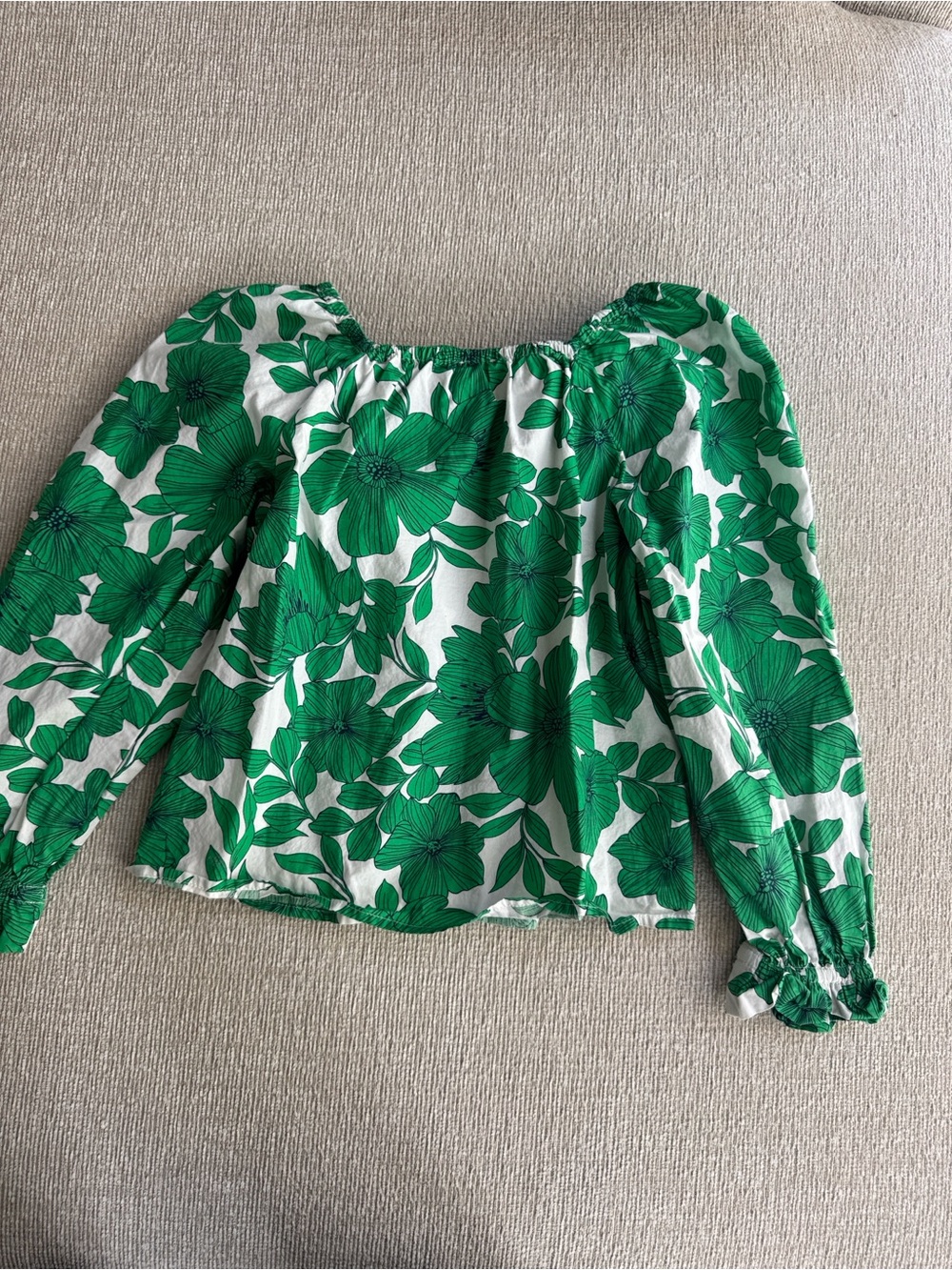 Crewcuts Girls Green Floral Blouse